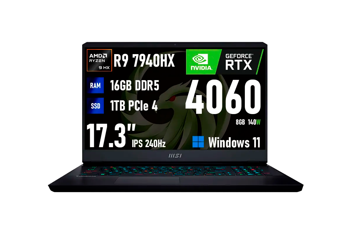 Купить игровой ноутбук MSI Alpha 17, AMD Ryzen 9 7940HX, RTX 4060 