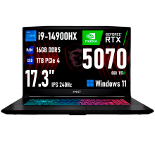 Игровой ноутбук MSI Katana 17HX, Core i9-14900HX, RTX 5070, 16ГБ/1ТБ, 17.3" IPS QHD 240Hz, Windows 11, RU клавиатура